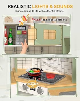 Amazon.com: Babytronic Corner Wooden Play Kitchen Set for